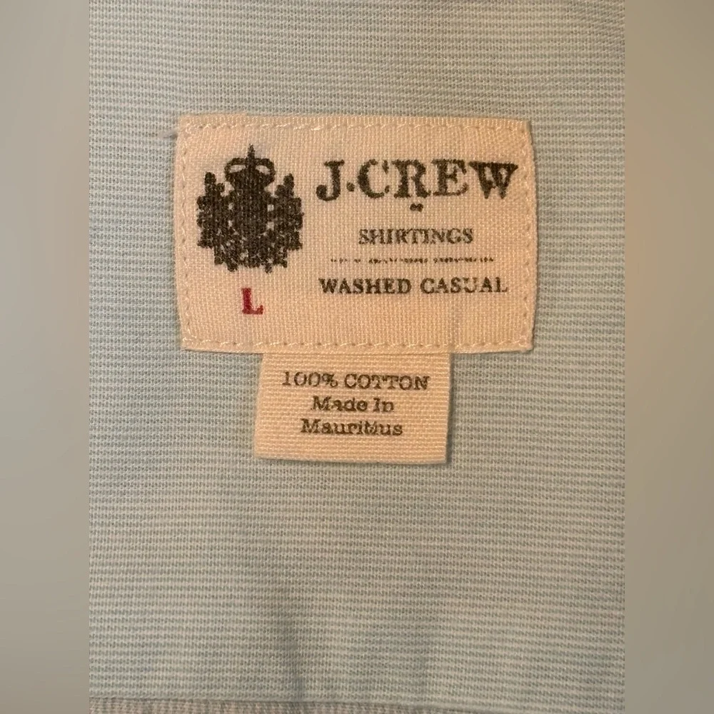 J. Crew Men's Casual Light Blueish-greenish Pin Striped Shirt, Size: L. (5462) - Picture 4 of 10